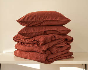 Prix <span class=keywords><strong>de</strong></span> gros chaud personnalisable rouge brique terre cuite <span class=keywords><strong>lin</strong></span> ensemble <span class=keywords><strong>de</strong></span> literie <span class=keywords><strong>housse</strong></span> <span class=keywords><strong>de</strong></span> <span class=keywords><strong>couette</strong></span> taie d'oreiller commande en gros quantité minimale <span class=keywords><strong>de</strong></span> commande 50 ensembles - Product Image 5