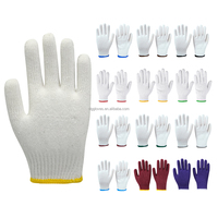 Gants de travail en coton industriel 30-80g, respirants, antidérapants, tricotés pour entrepôt et construction, OEM disponible, couleur personnalisable