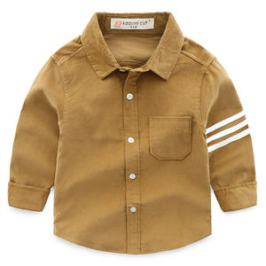 <b>Boys</b> Solid Color Corduroy Gentleman Cotton Collar Flannel Ganesh Kids <b>Shirt</b> of Online Shopping India - Product Image 3