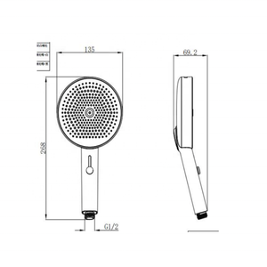 <span class=keywords><strong>Doccia</strong></span> a Mano Moderna con Quattro Getti, 135mm, <span class=keywords><strong>in</strong></span> Silicone Liquido, Anticalcare, per Bagno, con Getto a Pistola - Product Image 4