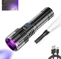 Linterna UV de 365nm Recargable, Luz Ultravioleta Profesional para Detectar Orina de Mascotas, Escorpiones y Verificar Autenticidad