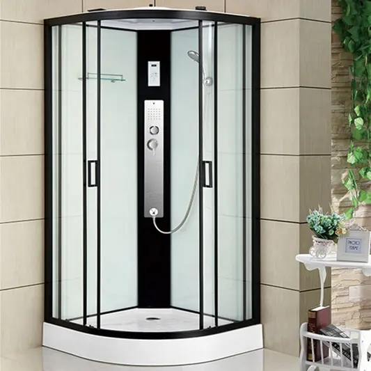 Cuarto de baño de China de lujo negro perfil de aluminio 90x90 baño de vapor, cabina de ducha habitación cabaña con puerta corredera