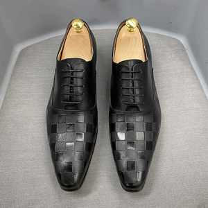 Zapatos de Vestir de Cuero con Cordones, Color Negro y Blanco, Impermeables, Transpirables, con Punta en Pico, para Otoño, para Bodas y Fiestas, Estilo Clásico para Caballero - Product Image 4