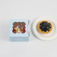 Boîtes à pâtisserie en carton blanc imprimées sur mesure avec fenêtre transparente pour beignets et gâteaux