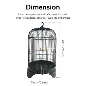 Yeni Gelen Klasik Kuş Kafesleri Metal Evcil Hayvan Kafesleri Dayanıklı Demir Tel Plastik Tepsi Papağan Kanarya Kuş Kafesleri - Product Image 6