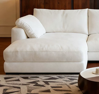 Nordisches Modernes Luxus-Sofa-Set aus Weißem Leinen, 2-3-Sitzer Quadratisches Modulares Waschbares Umweltfreundliches Apartment-Sofa