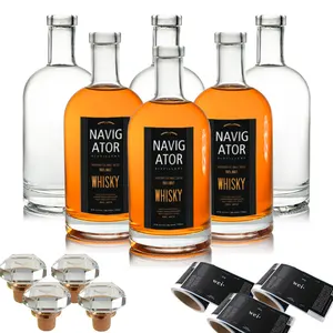 Bán Hot rỗng chai sử dụng cho rượu Vodka/rum/Gin/Brandy/Whisky/Whisky/rượu vang/nước chai thủy tinh