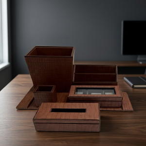 Ensemble de 6 boîtes à mouchoirs en similicuir pour entreprise, porte-serviettes carré, organisateur portable, boîte de rangement pour la maison et le bureau - Product Image 2