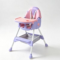 Chaise haute pour bébé en plastique multifonctionnelle, portable, pliable, réglable en hauteur, avec roulettes universelles pour nourrissons et tout-petits