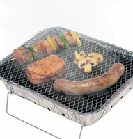 Grille de barbecue perforée galvanisée - Grille jetable/réutilisable pour le camping en plein air, le barbecue à domicile et la cuisine en pique-nique
