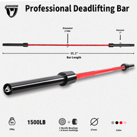 Barre de musculation professionnelle HUISHENG 1500LB (20 kg, 2420 mm de longueur, tige de 27 mm) pour entraînement de soulevé de terre intensif
