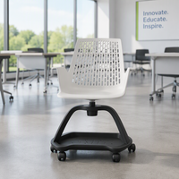 Chaises d'école modernes et durables en plastique avec plateau pivotant et tablette d'écriture pour salles de classe et appartements