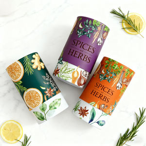 Tubo De Papel Biodegradável Para Armazenamento De Especiarias | Eco-Friendly Zero Plastic Herb Embalagem Cilindro com Design Personalizado & Tampa Hermética - Product Image 3