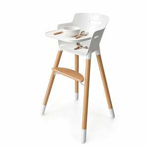 Chaise haute pour bébé à hauteur réglable avec plateau amovible, chaise d'alimentation pour tout-petits en bois massif, chaise de repas ergonomique pour enfants - Product Image 1