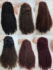Letsfly Promotion 107$ Perruques Lace Frontal 13x4 Cheveux Humains Vierges Bouclés Profonds Birmanes 26 pouces 250% Densité 270 grammes Vente en Gros - Product Image 3