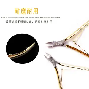 Hot Selling Stainless Steel Nail Cuticle Clippers Professional Gold-Plated Cuticle Nippers Callus Nipper