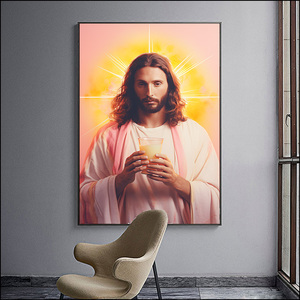 Retrato <span class=keywords><strong>de</strong></span> Jesús cristianismo decoración pintura sobre lienzo arte mural moderno religión artes LED pinturas <span class=keywords><strong>de</strong></span> diamantes - Product Image 3