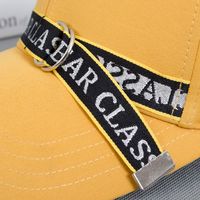 Gorra de Béisbol Deportiva Unisex Ajustable con Letras Amarillas Estampadas, Estilo Casual Hip Hop Streetwear, de Poliéster/Algodón, Cierre a Presión, Moderna