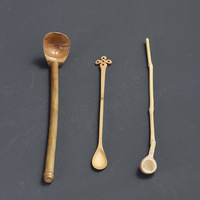 Cuillère à thé matcha en bambou naturel à long manche, accessoires pour service à thé japonais
