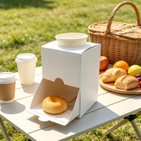Boîte d'emballage portable tout-en-un pour café et pain, idéale pour pique-nique en extérieur - Boîte à emporter en papier pour croissant au becquet