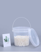 Ember Plastik Transparan 1000ml Grosir Dengan Pegangan dan Tutup, Wadah Penyimpanan Paket Makanan untuk Air, Logo Custom