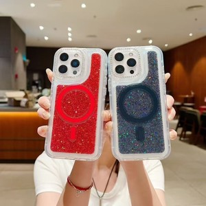 Fashion girls design diamond camera frame glitter magnetic phone <b>case</b> for iPhone 11 16E 17Air factory wholesale back cover - Product Image 5