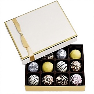 Caja de Trufas de Chocolate Surtidas <span class=keywords><strong>Godiva</strong></span> Chocolatier para Cumpleaños, Regalo Gourmet para Mujeres y Hombres, Impresión en Lámina Dorada, Logotipo Personalizado, Esponja - Product Image 1