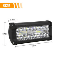 Nouvelle barre lumineuse de travail à trois rangées de 7 pouces 400W pour toit de voiture tout-terrain et pare-chocs avant - Accessoires transfrontaliers