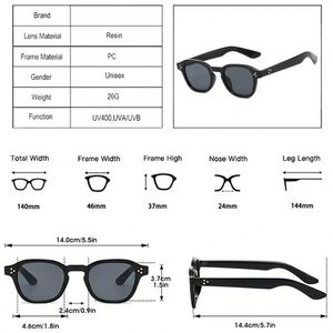 Custom Logo 2026 Vintage Rivets Small Frame Polygon Sun Glasses UV400 Square Punk <b>Sunglasses</b> for Men Women - Product Image 5