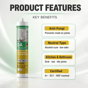 กาวซิลิโคนกันเชื้อรา DA Durable พร้อมการยึดเกาะที่ดีเยี่ยม กาวกระจกชนิดเป็นกลาง 300 มล. - Product Image 2