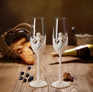 Copas de Champán de Cristal sin Plomo con Diseño de <span class=keywords><strong>Sirena</strong></span> y Temática Oceánica, de Lujo y Personalizadas, para Fiestas, Bodas, Regalos Empresariales, Juego de Copas para Vino - Product Image 2