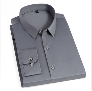 <span class=keywords><strong>Camicia</strong></span> a Maniche Lunghe da <span class=keywords><strong>Uomo</strong></span>, Slim Fit, Senza Stiratura, Casual, in Seta Elastica, per Uomini Giovani e di Mezza Età - Product Image 3