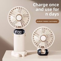 JingZhi N15 Neues Modell USB Handventilator mit Digitalanzeige, faltbar, Aromatherapie, Handyhalterung, Desktop Mini, 1 Jahr Garantie, Kunststoff