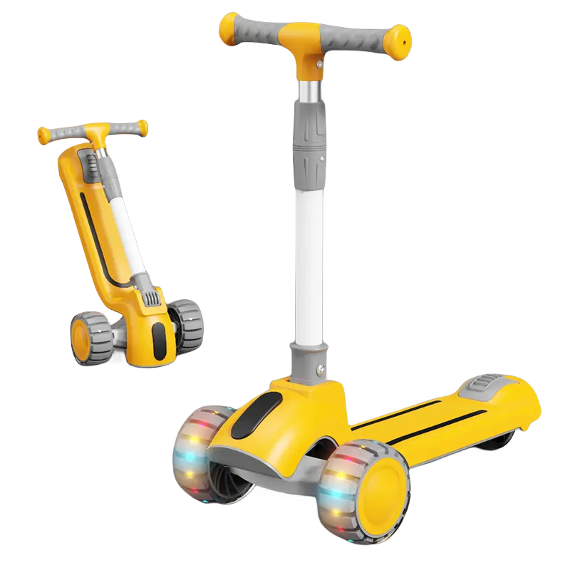 Hoge Kwaliteit Groothandel Pu Stille Wielen Kinderen Scooter Voor Baby Kids Goedkope Scooter 3 Stage Best Kick Scooter Voetrem