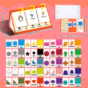 Juguete educativo temprano para niños, 60 piezas, formas y colores, tarjetas Flash cognitivas, rotafolio para niños - Product Image 5
