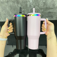 En stock aux États-Unis : Tasse de voyage isotherme colorée arc-en-ciel de 40 oz, gobelet de voyage personnalisé de 40 oz pour la maison, le bureau, l'extérieur et l'usage quotidien