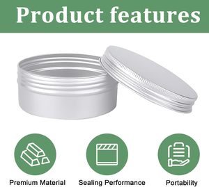 Wholesale 5g to 250g 2oz 1oz 4oz White Gold Silver Black Twist Top <b>Aluminum</b> Candle Tin Jar with Screw Lid Lip Balm <b>Containers</b> - Product Image 3