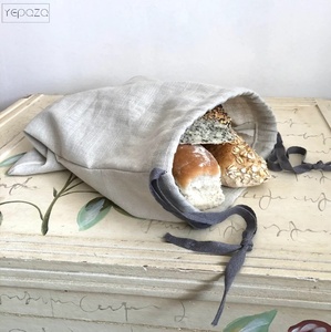 Sacchetti di pane con coulisse <span class=keywords><strong>in</strong></span> puro lino borsa <span class=keywords><strong>in</strong></span> <span class=keywords><strong>tessuto</strong></span> di cotone di lino stampato personalizzato rustico riutilizzabile puro al 100% - Product Image 5