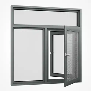 Fenêtres coulissantes verticales modernes en aluminium, profilés de fenêtres en aluminium à double vitrage isolant, quincaillerie - Product Image 5