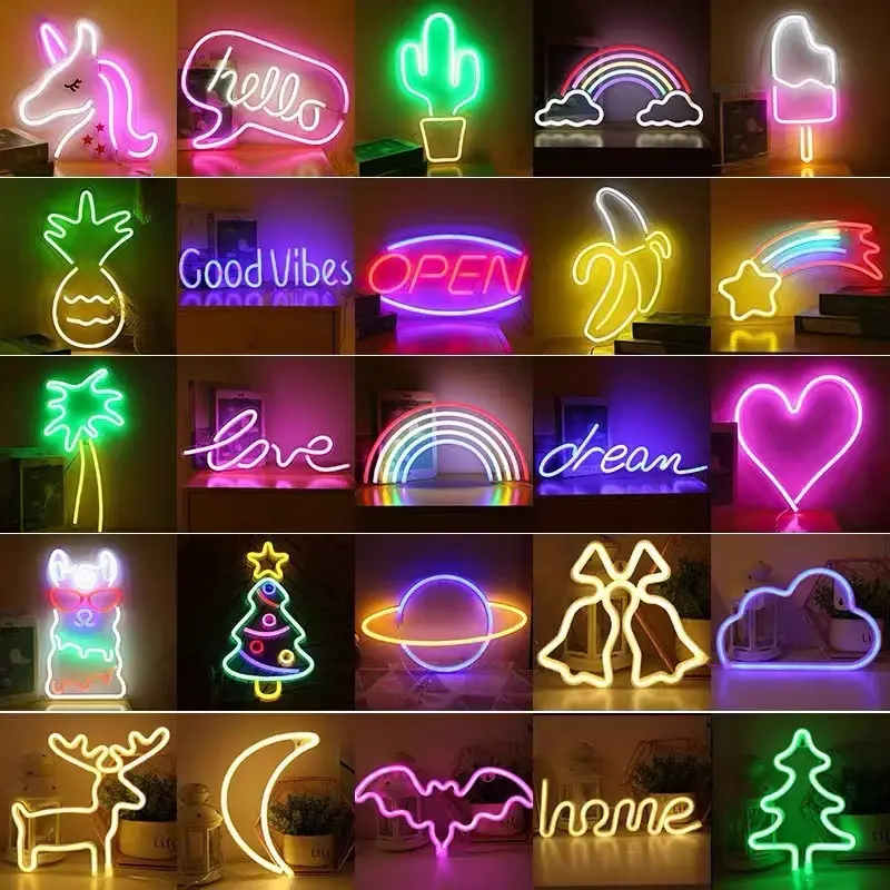 Creative INS Nightlight Bar Letters Styling Lamp Wall Lighting Decoration Party LED Neon Lights Lamps Sign