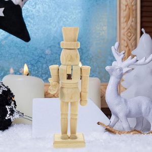 <b>Nutcracker</b> DIY Wooden Puppet 18CM Unpainted Christmas Decoration Home Craft Gift - Product Image 2