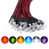 Diodes électroluminescentes LED pré-câblées 3 mm 5 mm 5V-12V avec fil de 20 cm rouge/bleu/blanc/vert/jaune/coloré pour voiture jouet lumière indicatrice