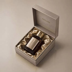 Boîte cosmétique rigide magnétique de luxe personnalisée, matériaux recyclés, estampage à chaud en feuille d'or, revêtement UV pour parfum, crème pour le visage, soins de la peau - Product Image 1