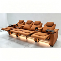 Fauteuil de cinéma inclinable en cuir sur mesure de luxe, style capsule spatiale, avec massage électrique, siège VIP pour salle de cinéma, mobilier