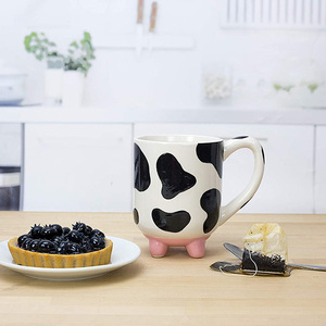 Funny Warehouse <strong>Udderly</strong> Cow Non-Skid <strong>Silicone</strong> Feet Ceramic Milk Mug - Product Image 4