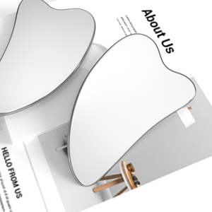 Grattoir en acier inoxydable personnalisé avec logo, grattoir facial Guasha, anti-âge, planche Gus Sha, massage du corps, du cou et du visage, outil Gua Sha - Product Image 2