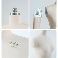 Maniquí de Torso Femenino Ajustable en Altura, Modelo de Exhibición de Ropa con Soporte de Trípode