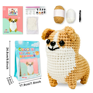 Kit de tricot DIY pour chiot Corgi mignon, ensemble d'accessoires au <span class=keywords><strong>crochet</strong></span> incluant des crochets ergonomiques pour débutants et adultes - Product Image 3