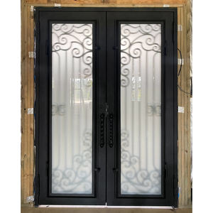 Portes françaises en fer forgé <span class=keywords><strong>d</strong></span>'usine avec écran en maille pour maisons <span class=keywords><strong>D</strong></span>écoration de <span class=keywords><strong>porte</strong></span> <span class=keywords><strong>d</strong></span>'<span class=keywords><strong>entrée</strong></span> <span class=keywords><strong>d</strong></span>'<span class=keywords><strong>entrée</strong></span> finie enduite de poudre rustique - Product Image 5