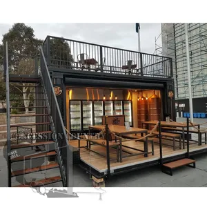 Popular Folding Cafe Container Coffee Shop 20FT 40FT Container Restaurant Luxury Shipping Container Bar With Kitchen